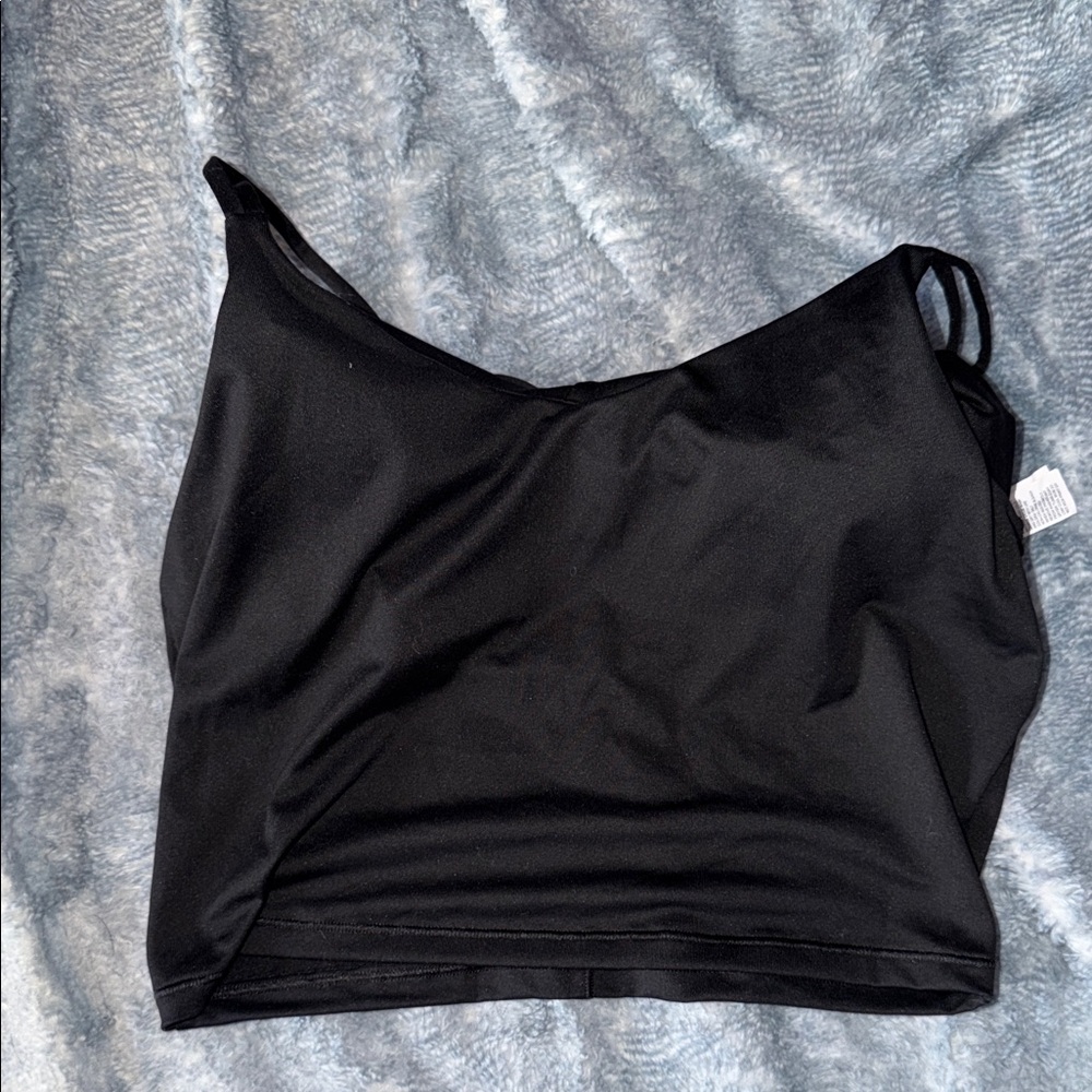 Old Navy Black Asymmetric One-Shoulder Crop Top